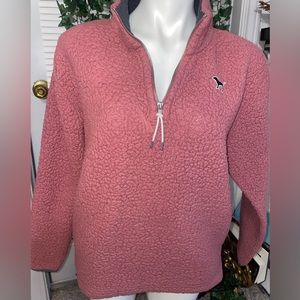 VS PINK Victoria’s Secret XS Teddy Sherpa Half Zip Jacket